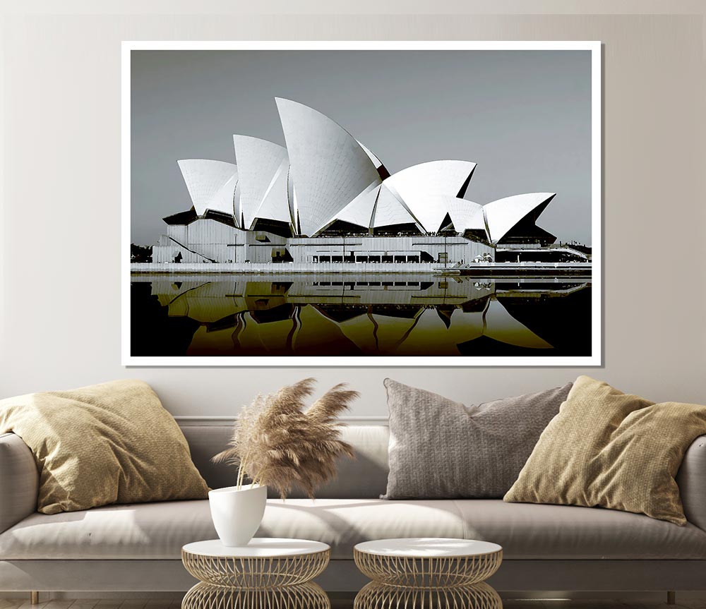 Sydney Opera House Green Harbour Print Poster Wall Art