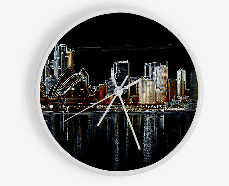 Sydney Skyline Opera House Psychedelic Clock - Wallart-Direct UK