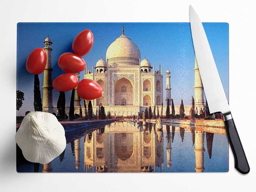 Taj Mahal Agra India Glass Chopping Board