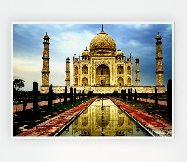 Taj Mahal India Reflections Print Poster Wall Art