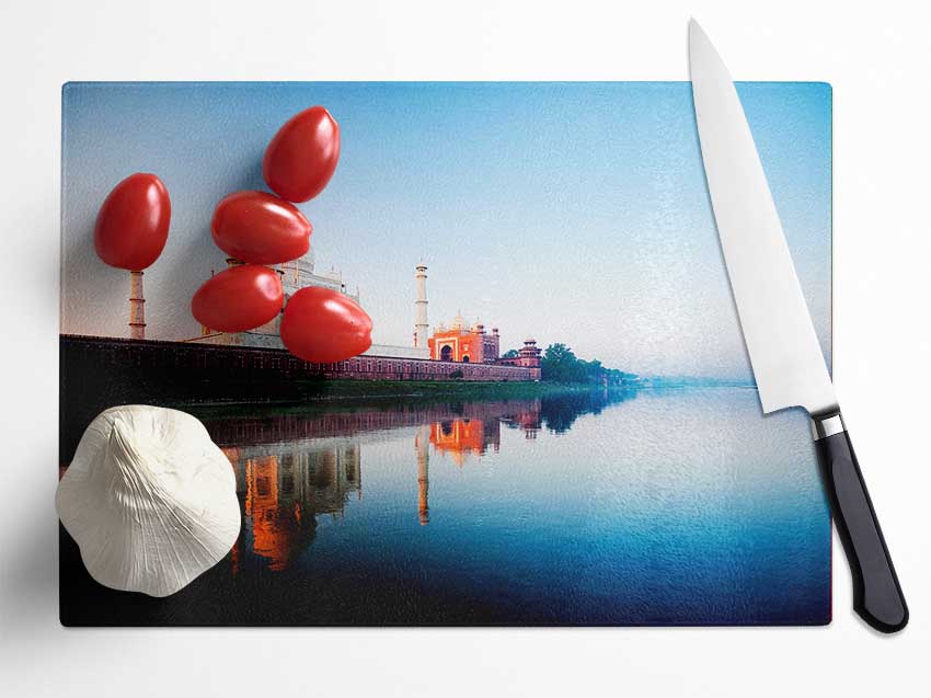 Taj Mahal Water Reflections Glass Chopping Board