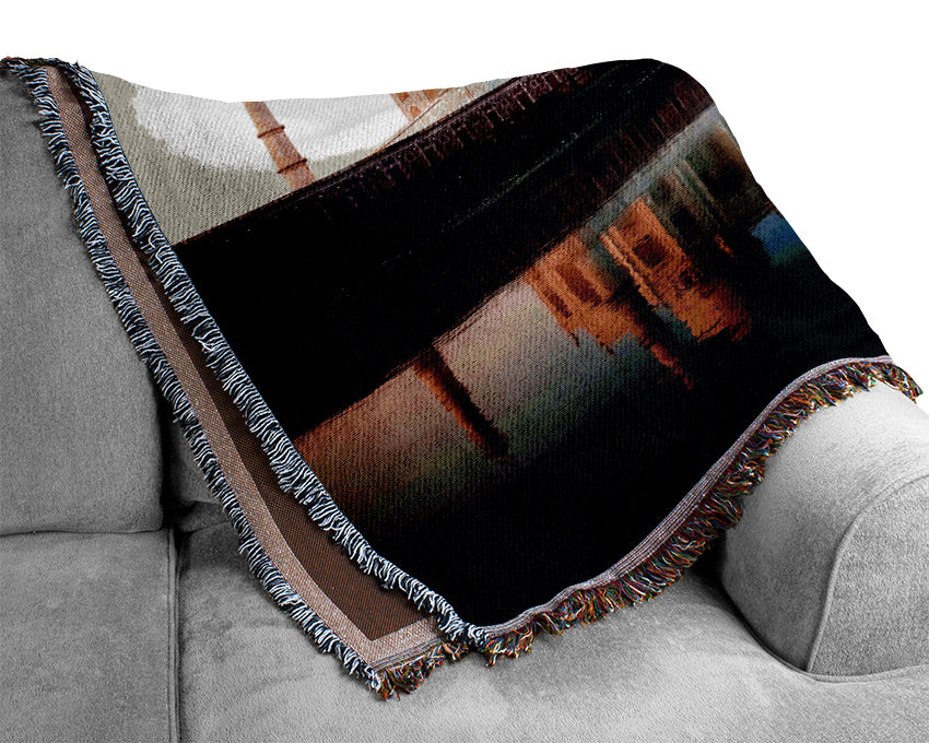 Taj Mahal Water Reflections Woven Blanket