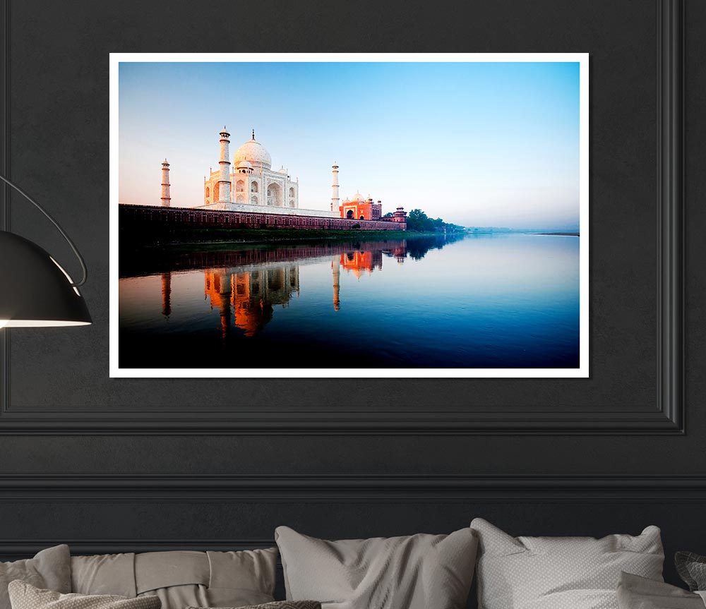 Taj Mahal Water Reflections Print Poster Wall Art