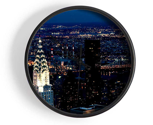 The Chrysler Building At Night Clock - Wallart-Direct UK