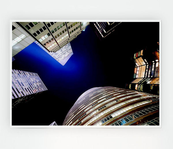 The Chrysler Building Blue Nights Print Poster Wall Art