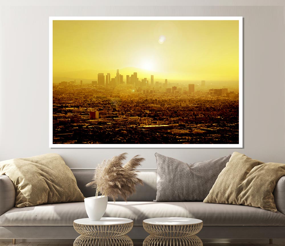 The City Of Golden Light Print Poster Wall Art