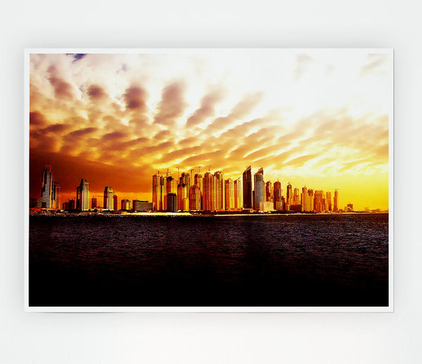 The Golden City Print Poster Wall Art