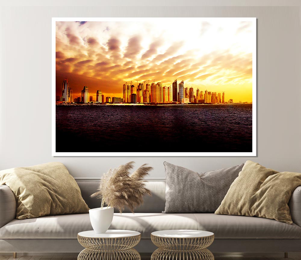 The Golden City Print Poster Wall Art