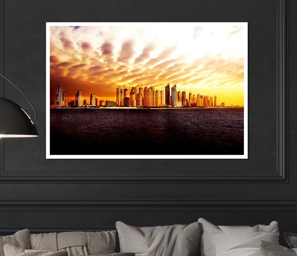 The Golden City Print Poster Wall Art