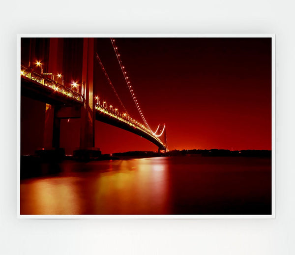 The Golden Gate Bridge Orange Print Poster Wall Art