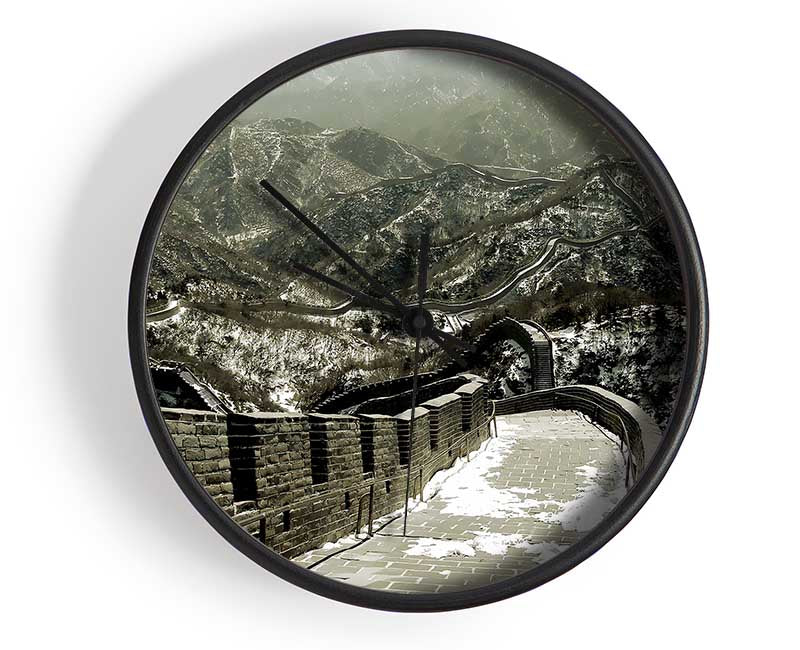 The Great Wall Of China Sepia Clock - Wallart-Direct UK