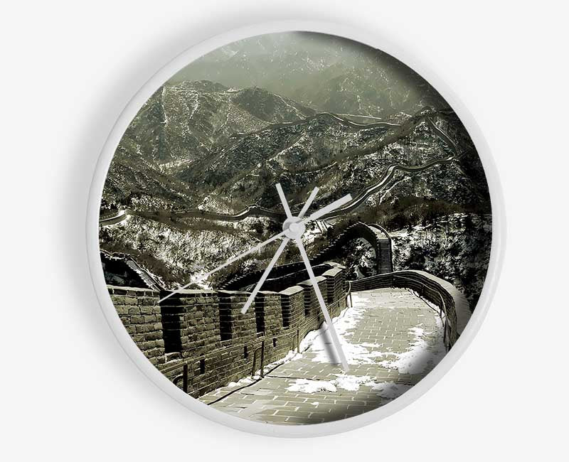 The Great Wall Of China Sepia Clock - Wallart-Direct UK