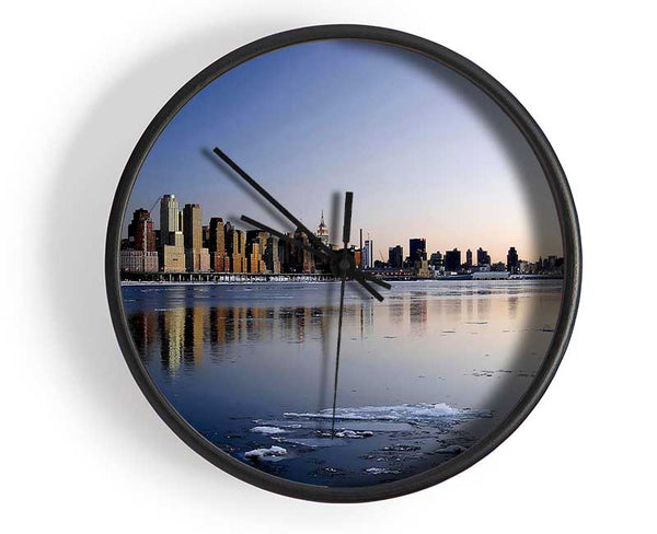 The Ice City On A Winters Day Clock - Wallart-Direct UK