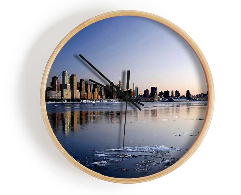 The Ice City On A Winters Day Clock - Wallart-Direct UK