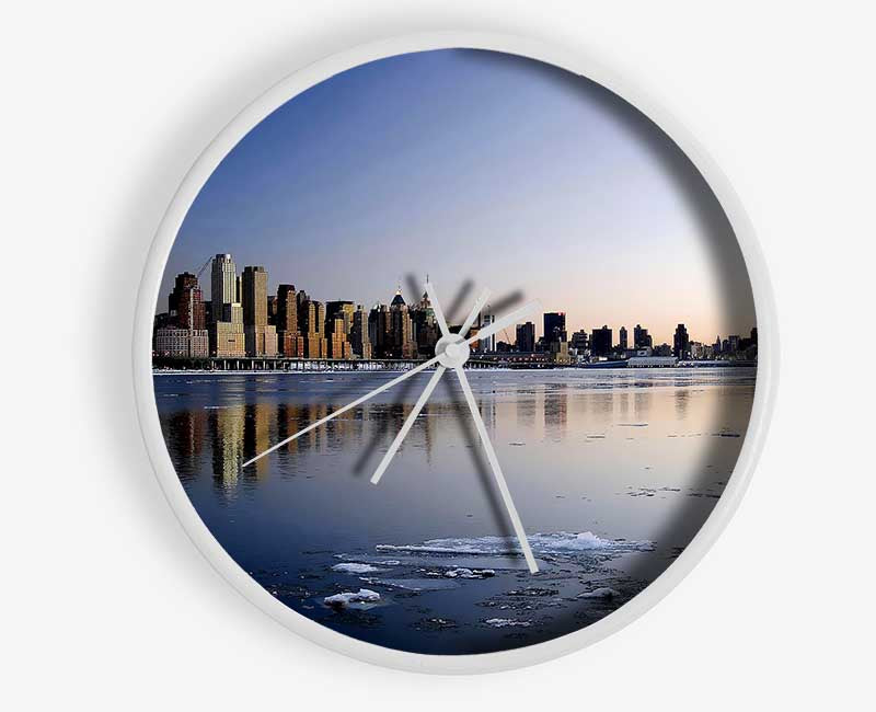 The Ice City On A Winters Day Clock - Wallart-Direct UK