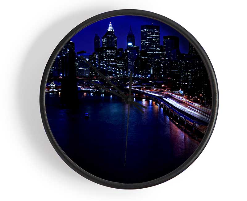 The Lights Of The Big City Clock - Wallart-Direct UK