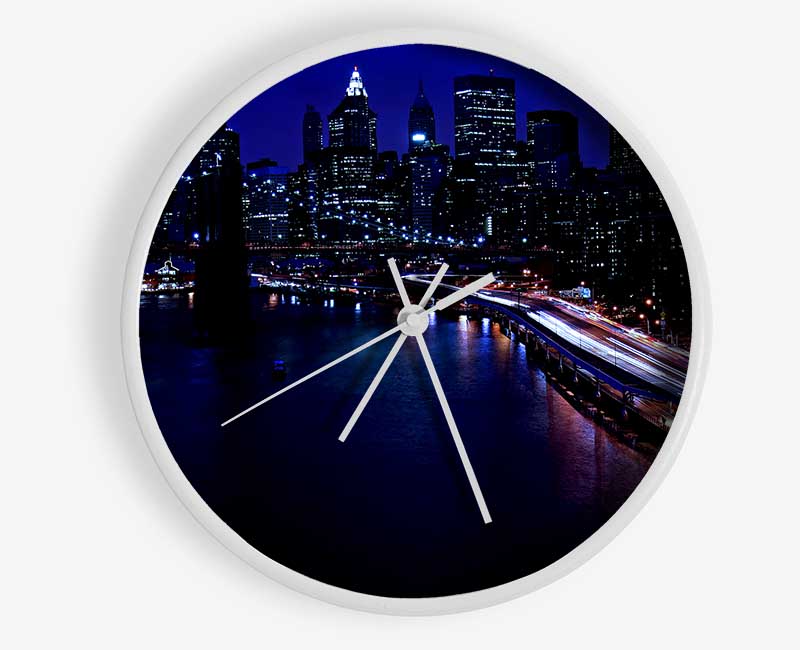 The Lights Of The Big City Clock - Wallart-Direct UK