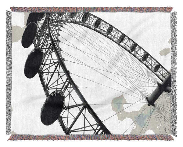 The London Eye Black And White Woven Blanket