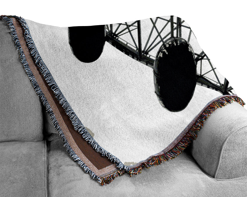 The London Eye Black And White Woven Blanket