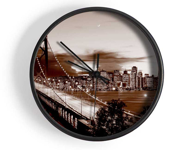 The Road To New York City Brown Clock - Wallart-Direct UK