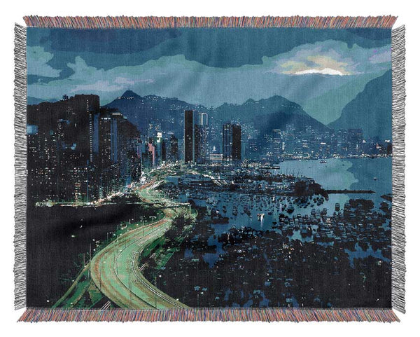 Tokyo Blues Woven Blanket