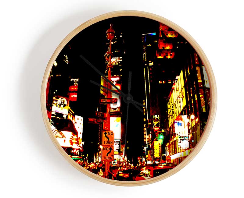 Tokyo Broadway At Night Clock - Wallart-Direct UK