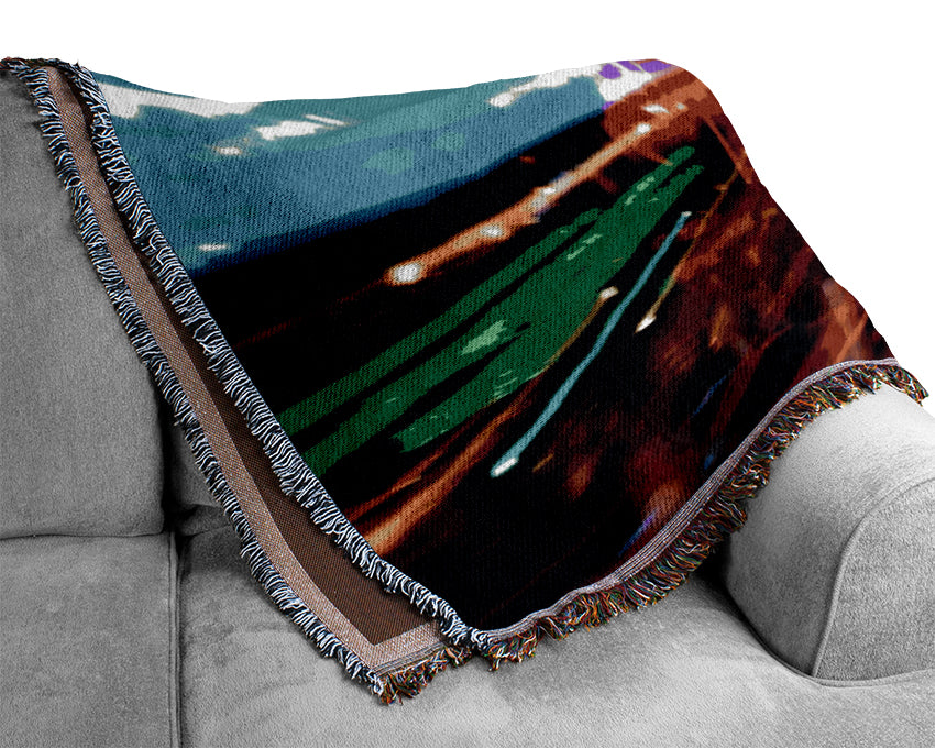 Tokyo City Lights Woven Blanket