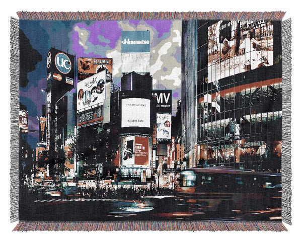 Tokyo City Nights Woven Blanket