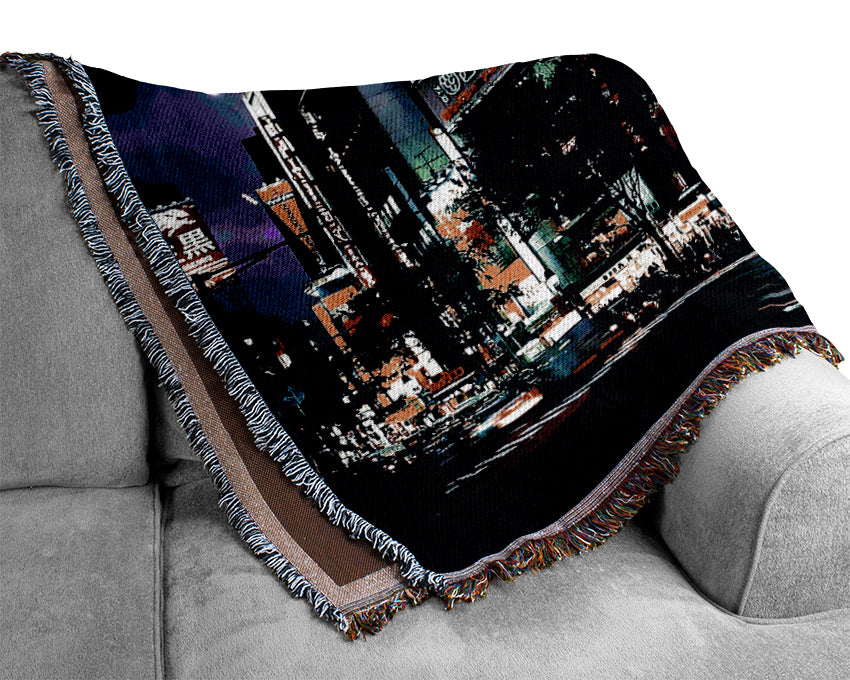 Tokyo City Nights Woven Blanket