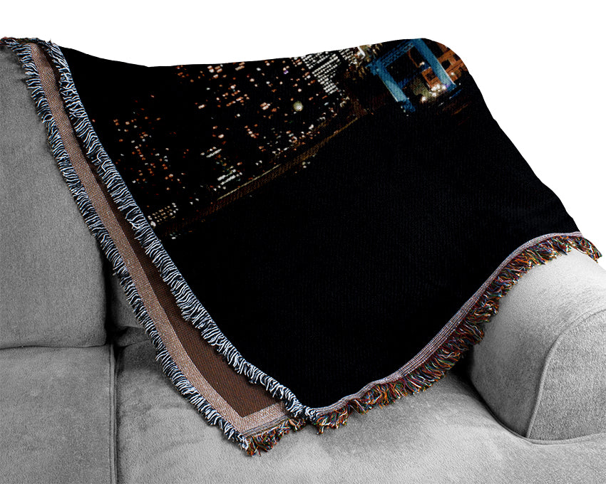 Tokyo Rainbow Bridge Woven Blanket