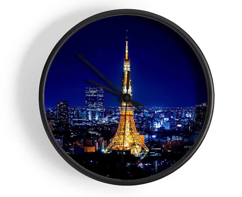 Tokyo Tower At Night Clock - Wallart-Direct UK