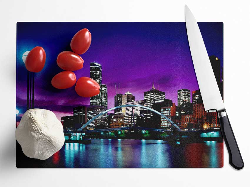 Toronto Purple Glow Glass Chopping Board