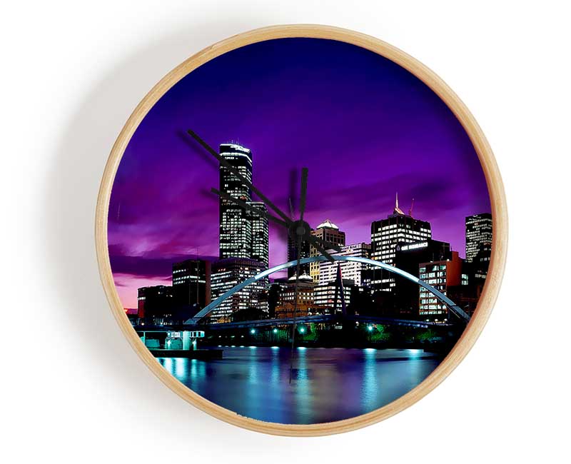 Toronto Purple Glow Clock - Wallart-Direct UK