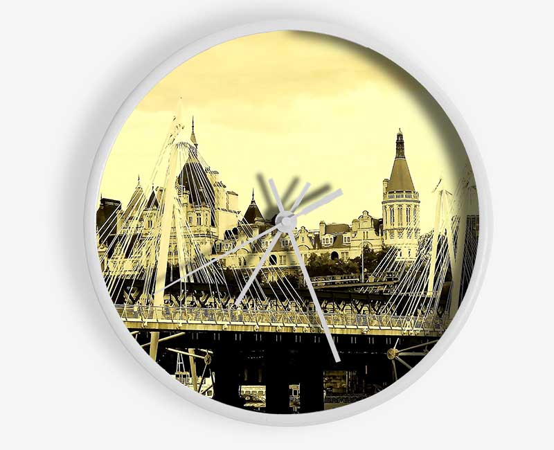 Tower Bridge London Sepia Clock - Wallart-Direct UK