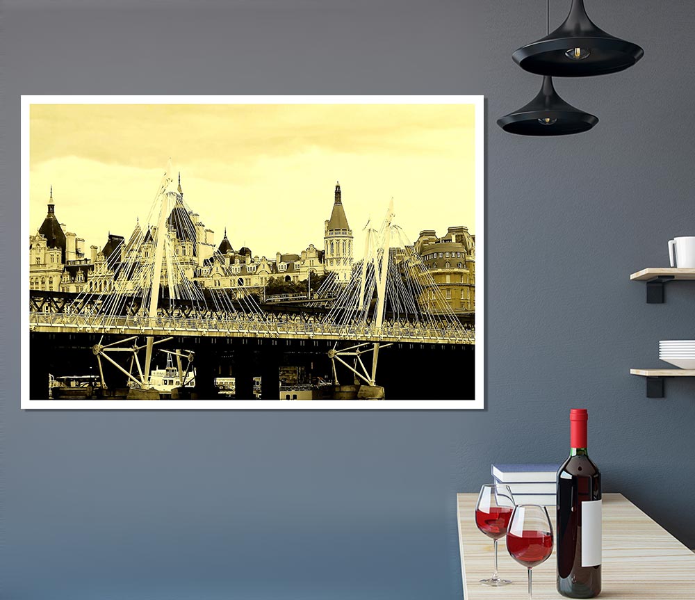 Tower Bridge London Sepia Print Poster Wall Art