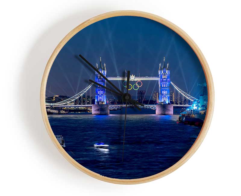 Tower Bridge Olympic Lighting London Clock - Wallart-Direct UK