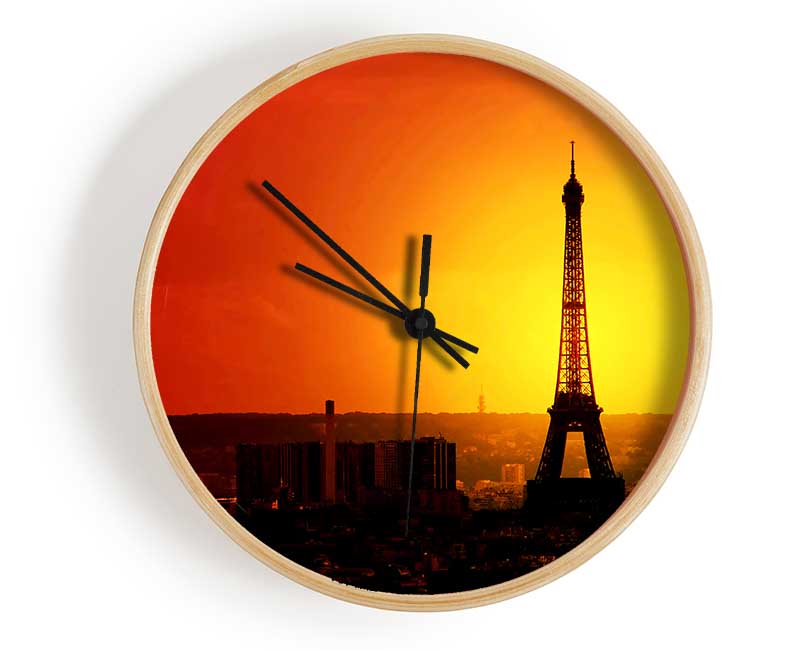 Eiffel Tower Sun Glow Clock - Wallart-Direct UK