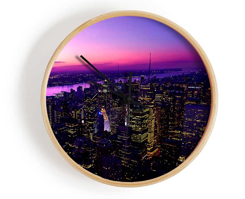 Twilight In New York City Clock - Wallart-Direct UK