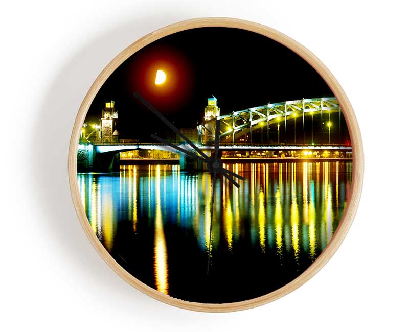 Twin Bridge Moonlight Clock - Wallart-Direct UK