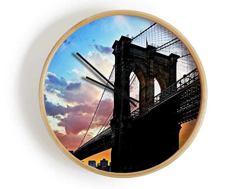 Under Brooklyn Bridge Sunlight Clock - Wallart-Direct UK