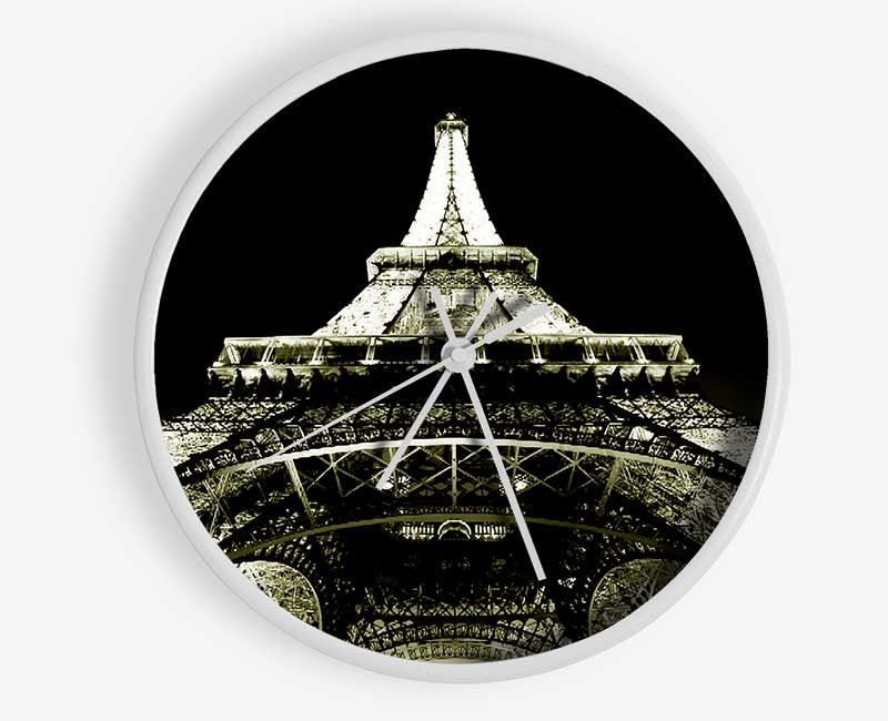 Under The Eiffel Tower Sepia Clock - Wallart-Direct UK