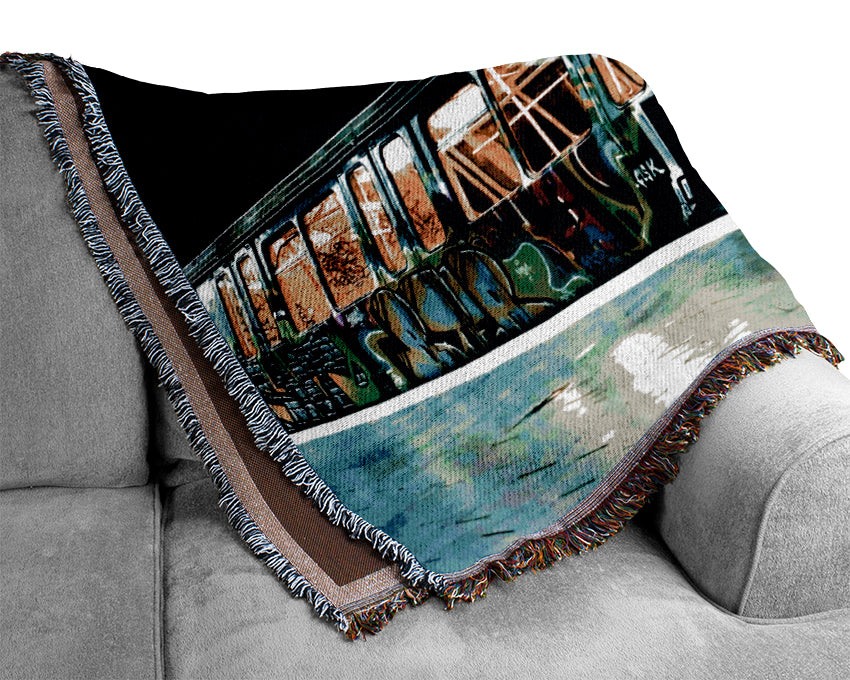 Underground Graffiti Tube Woven Blanket