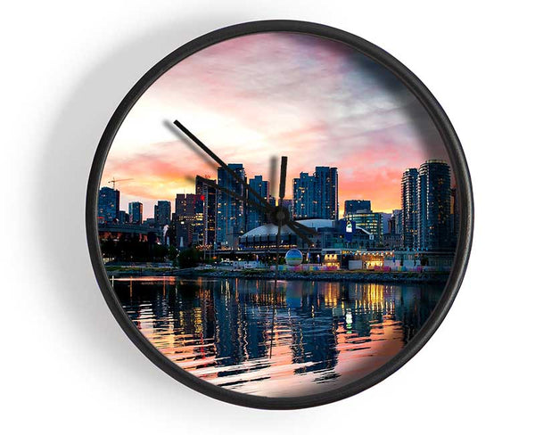 Vancouver Sunset Clock - Wallart-Direct UK