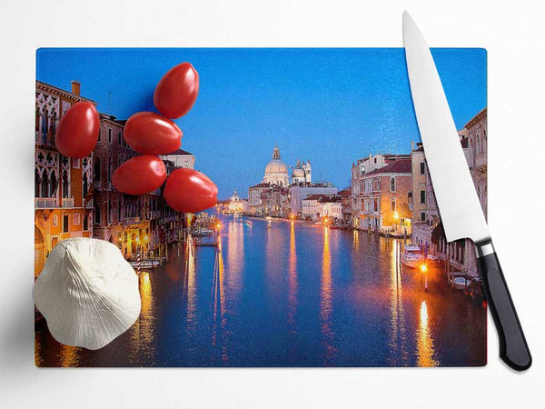 Venice At Night Glass Chopping Board