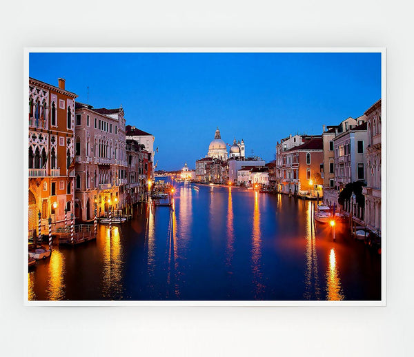 Venice At Night Print Poster Wall Art