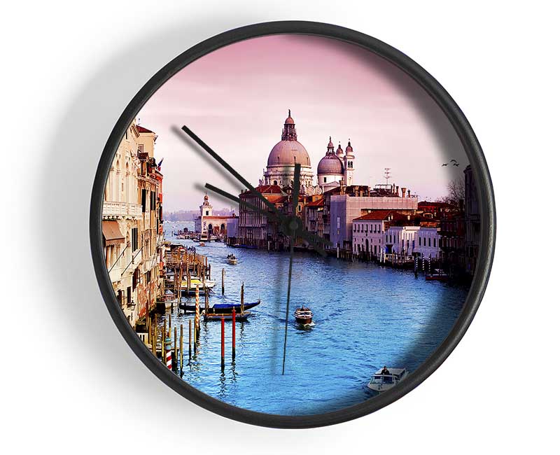 Venice On The River Clock - Wallart-Direct UK