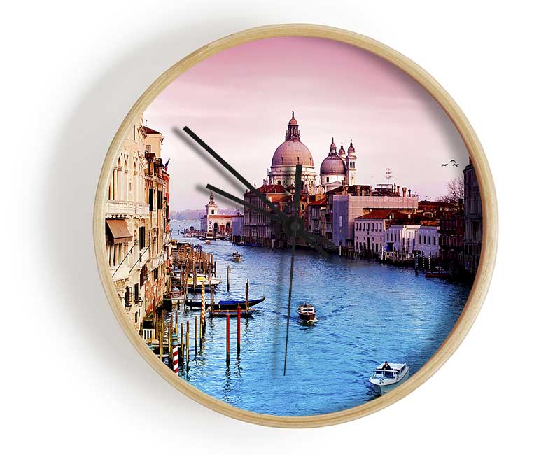 Venice On The River Clock - Wallart-Direct UK