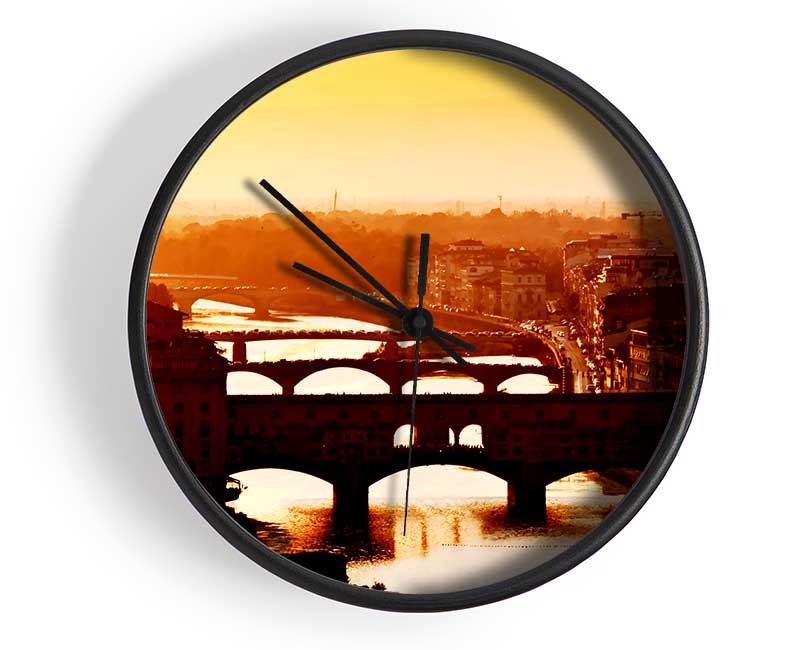 Venice City Of Bridges Morning Glow Clock - Wallart-Direct UK