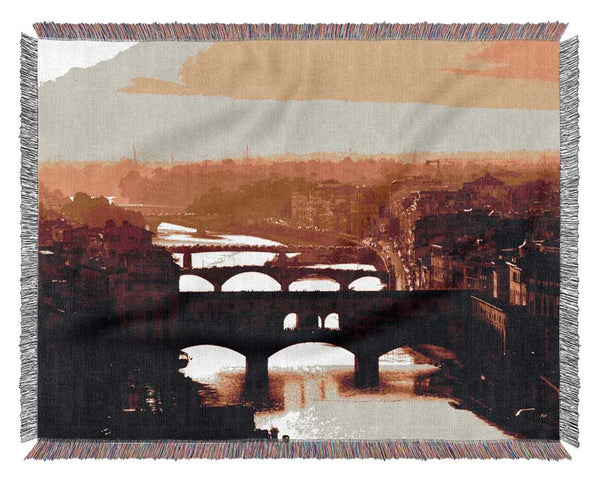 Venice City Of Bridges Morning Glow Woven Blanket