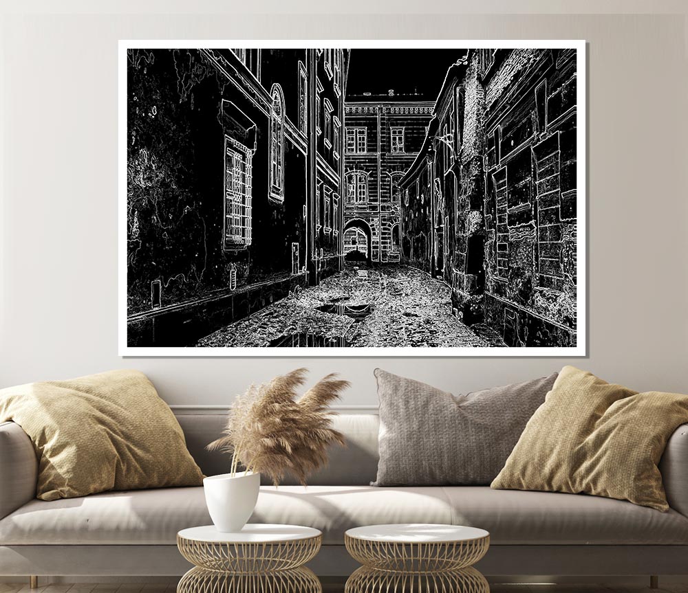 Venice City Streets Psychedelic Print Poster Wall Art